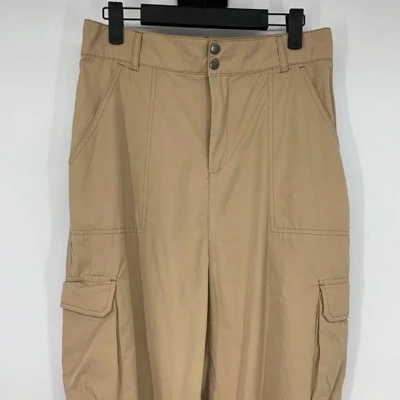 Wild Fable Jogger Pants Womens Size Medium Cargo Pocket High Rise Tan Khaki - Picture 4 of 11